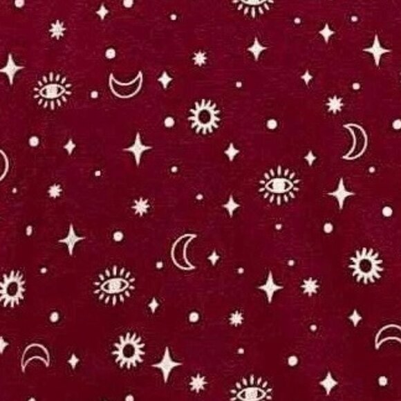 Jenni Women's 2-Piece Notch-Collar Pajama Set, Dark Red Suns and Moons, XS - Picture 4 of 4